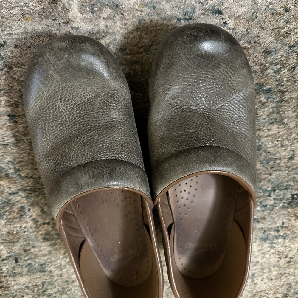 Dansko Olive Leather Clogs